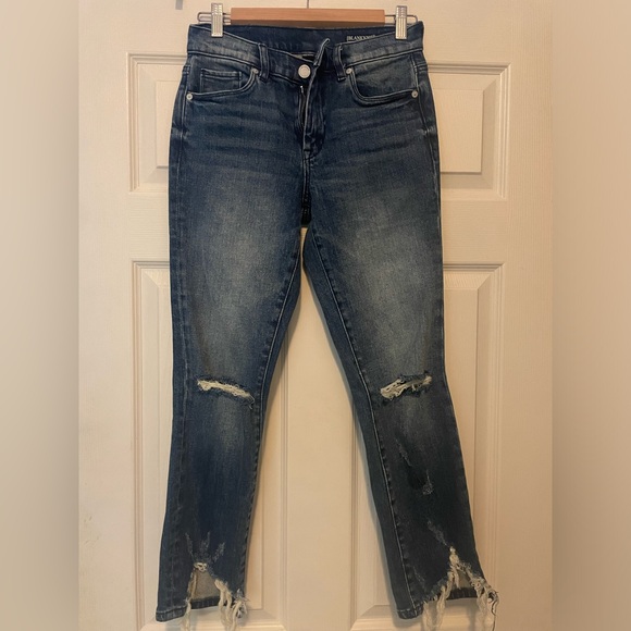 The Madison Ripped Fray Hem High Waist Crop Straight Leg Jeans (My Type) - Picture 4 of 6